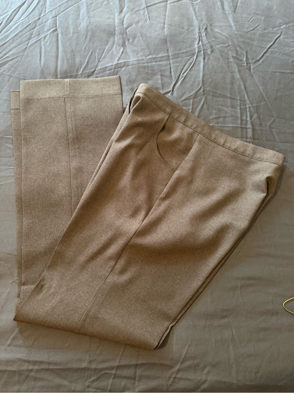 Women's Tailored Brown Dress Pants - Classic Straight Leg